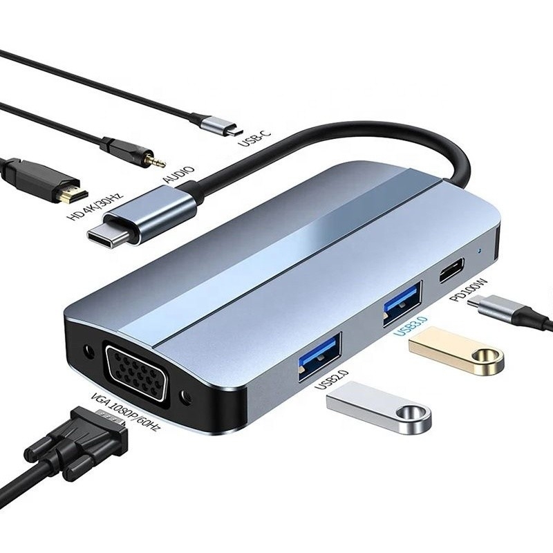 11 イン 1 USB-C ハブ Type-C To HDMI USB3.0 USB2.0 SD TF アダプター ハブ カードリーダー