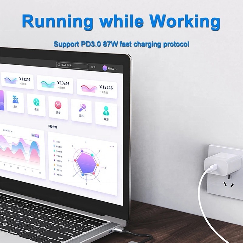 7 イン 1 USB C USB-C ハブ Macbook グレーHDMI USB 3.0 USB2.0 RJ45 SD/TF カードリーダー PD出力
