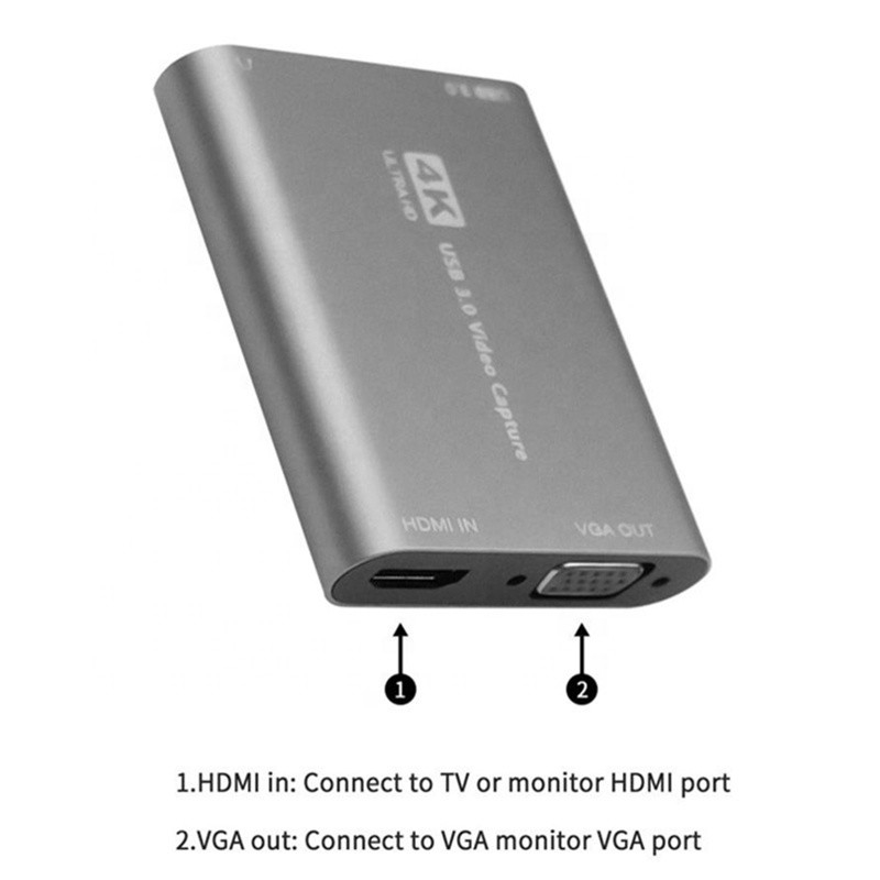 USB 3.0 HDMI ビデオキャプチャ DVR カードボックス マイク付き VGA ループアウト