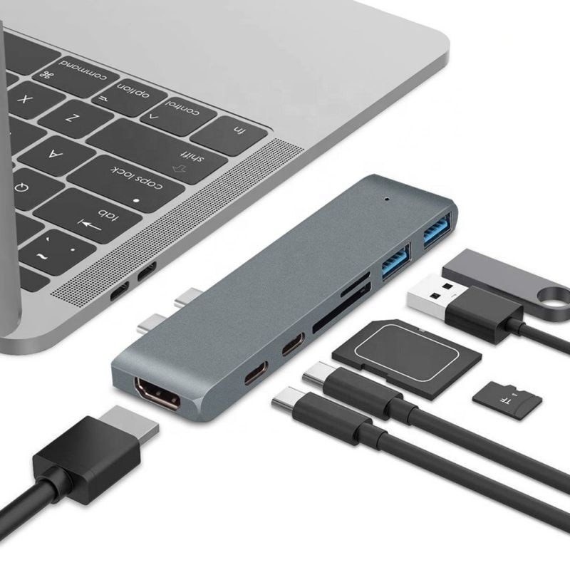7イン2ハブドッキングステーション 双重タイプCメス入力とUSB 3.1インターフェースタイプ