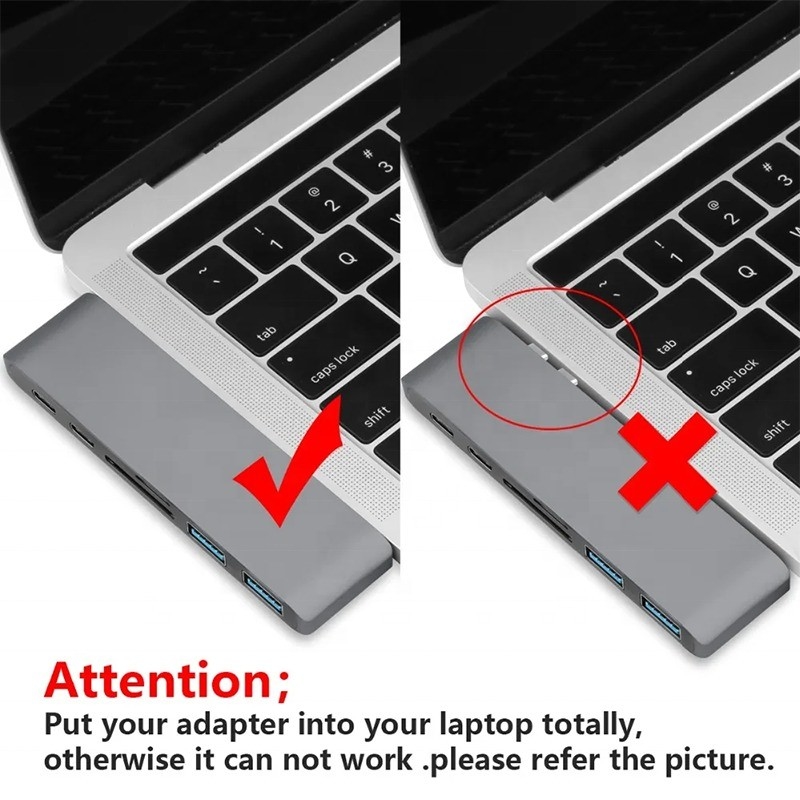 マルチポートドッキングステーション 6イン1型Cハブアダプタ SD/TF 2*USB3.0 2*USB-C出力