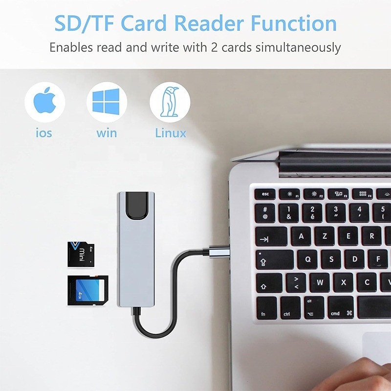 グレーUSB C PDドッキングステーション ラップトップの充電機能 データ転送 ビデオ出力