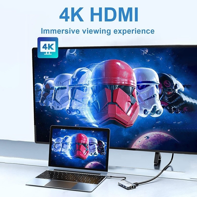 12 イン 1 USB C アダプター OEM マルチポート ハブ 4K HDMI USB 3.0 RJ45 Lan Ethernet