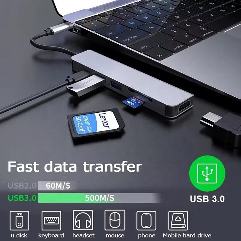 4K HDMI USB3.0 TF SDカードリーダーと87W PD充電のUSB 3.1ドッキングステーションハブ