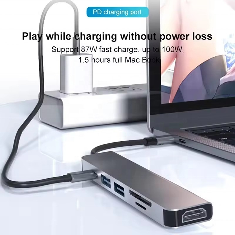 4K HDMI USB3.0 TF SDカードリーダーと87W PD充電のUSB 3.1ドッキングステーションハブ