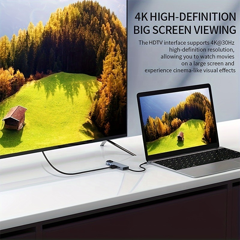 携帯用USB Cアダプター ラップトップ ノートパソコン 4K HDMI RJ45 PD