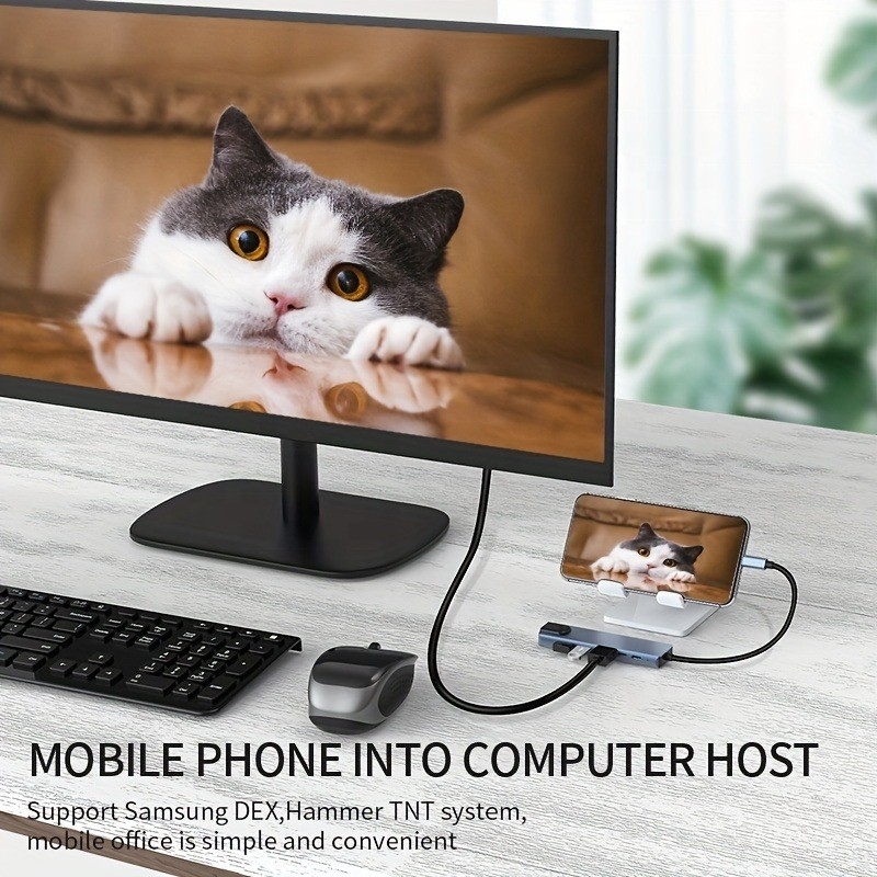 携帯用USB Cアダプター ラップトップ ノートパソコン 4K HDMI RJ45 PD
