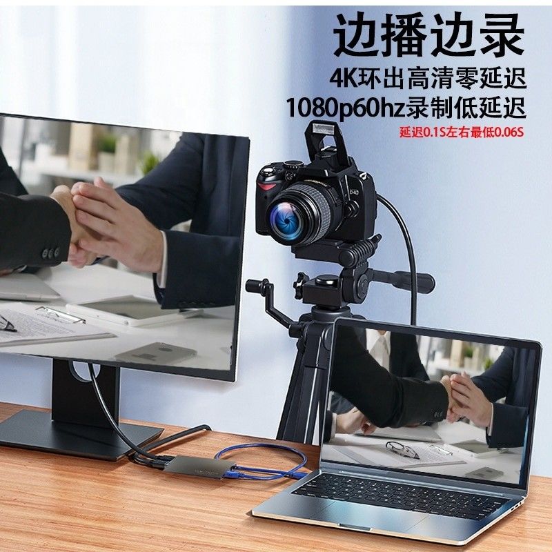 高画質 4K 60Hz HDMI ビデオキャプチャカード付きの USB C型 C ハブをループアウトする