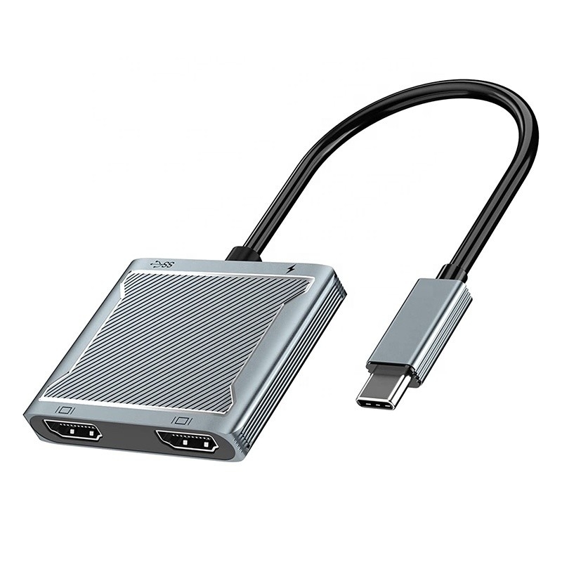 USB CタイプCインターフェイスコネクタ デュアルHDMIアダプター 4K 4イン1 USB 3.0 ハブ ラップトップ用