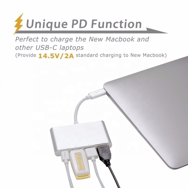 USB 3.1 インターフェイス 4 イン 1 C型ハブ 複数のアダプタ 速度データ転送