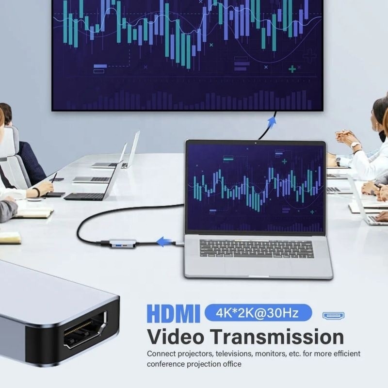 USB 3.1/USB Type-C ハブ アダプタ ドッキングステーション 4K HDMI USB3.0 USB 3.0 Type C PD