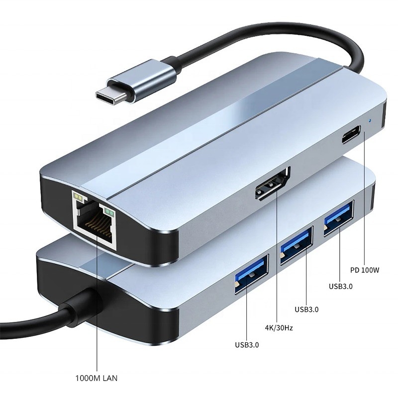 12 イン 1 USB C アダプター OEM マルチポート ハブ 4K HDMI USB 3.0 RJ45 Lan Ethernet