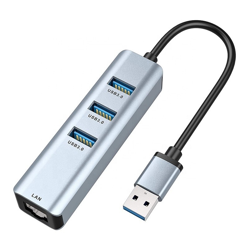 USB3.0から6ポートのUSBハブと1000Mbpsイーサネットアダプター