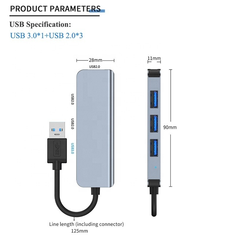 USB 3.0 3x USB 2.0 女性出力ハブ 2-4ポート USB 3.0/2.0 マルチ パワーの高速拡張器