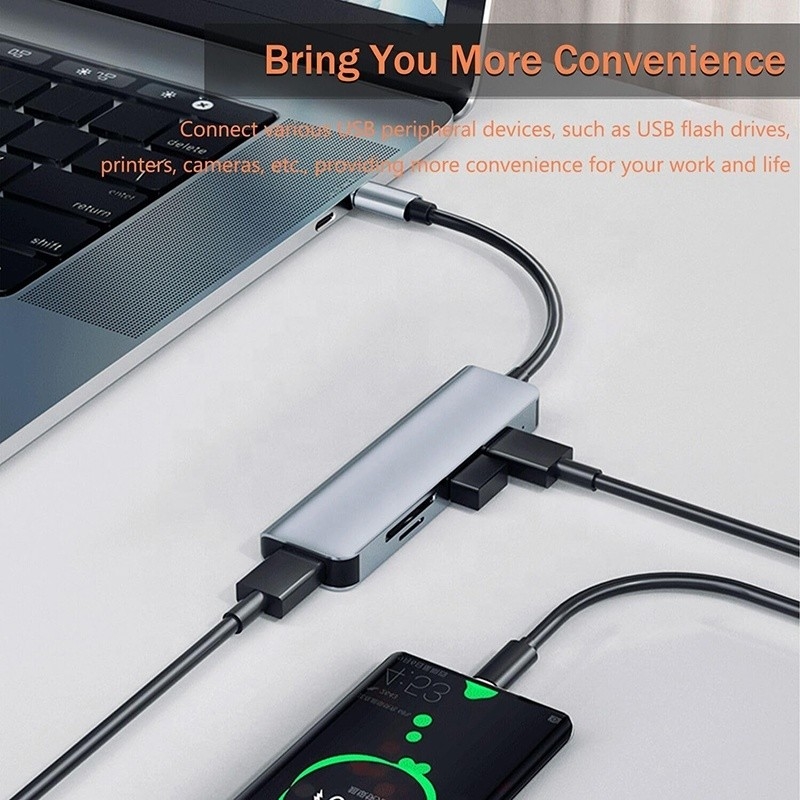 USB A/C 入力 USB 3.0 型 C マルチポート アダプター SD/TF カードリーダー付き ドッキング ステーション