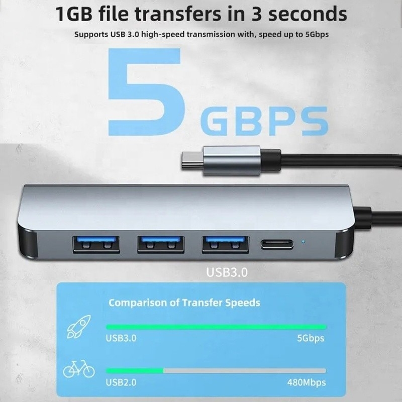 9イン1 USB CタイプC アダプターハブ 100W PD充電とUSB3.0 3*USB2.0出力