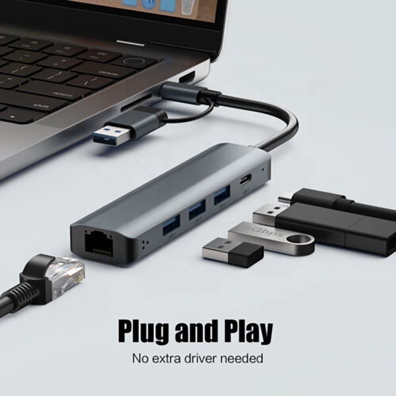 12-in-1 マルチポート アダプタ USB C ハブ ドッキング ステーション USB 3.1 インターフェイスと RJ45 ギガビット イーサネット