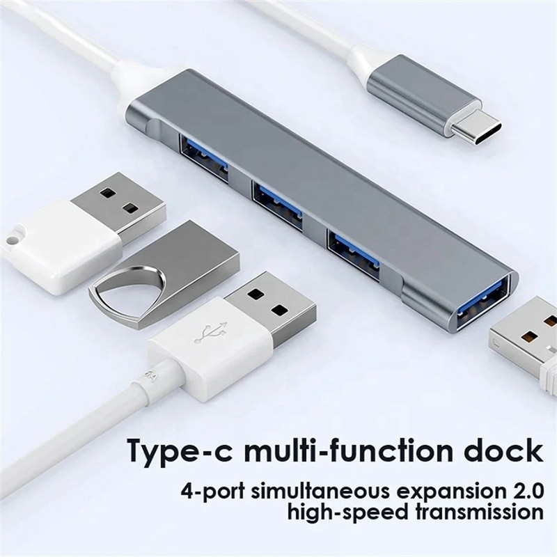アルミ4ポートUSBCタイプCからUSB3.02.0データハブ