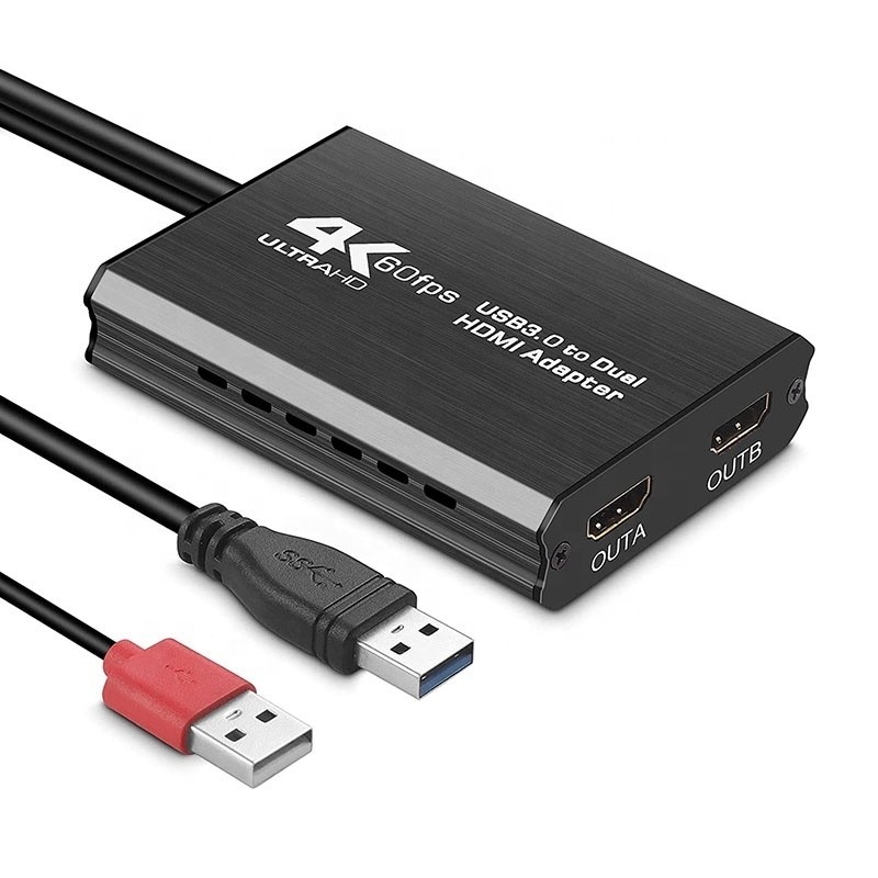 非シールド式USB3.0 デュアルHDMIx2出力オーディオコンバーター