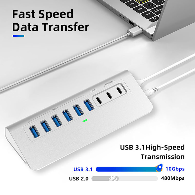 USB Type-C ハブ,C型ポートとアルミニウム合金材料