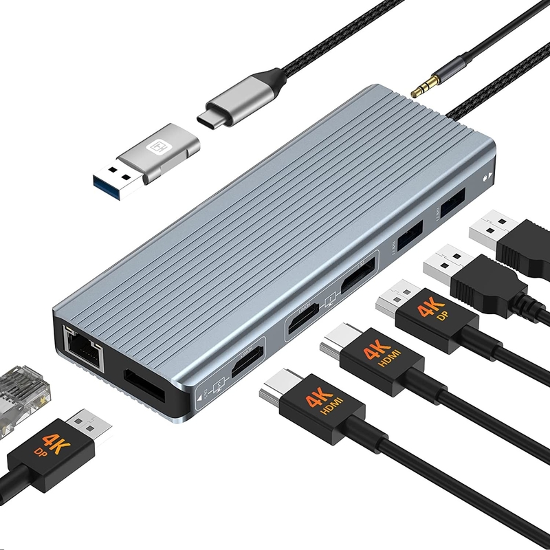 強化接続性 12 In 1 USB C型Cハブ 多ポートドックステーション