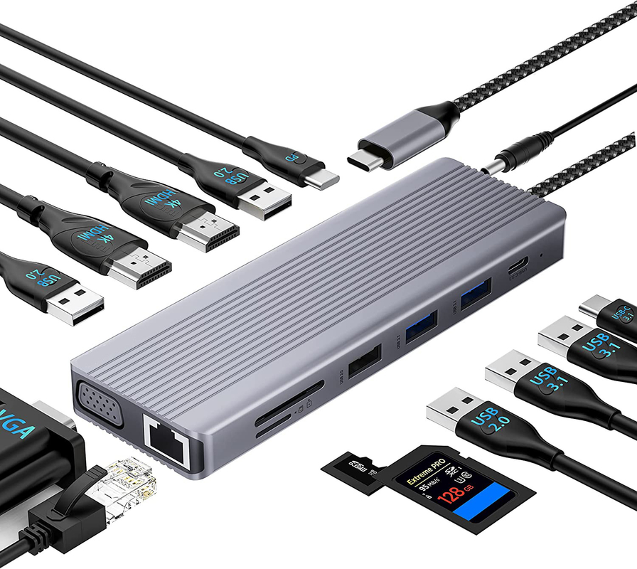 オーダーメイド 長さ グレー USB-C から HDMI 2.1 アダプター 8K 60Hz スピード USB Type C 3.1 ラップトップ