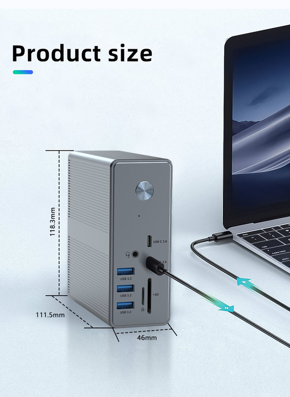 アルミ合金とABS素材 SD/TFカードリーダープラグアンドプレイ接続のUSB Cドッキングステーション