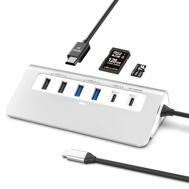 追加機能 9 in 1 USB-C ドッキングステーション,ユーザーマニュアルとコンパクトなデザインが含まれています