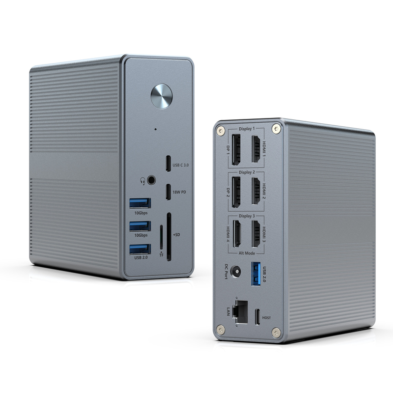 18 in 1 USB-C ドッキングステーション 高解像度 4K まで,ディスプレイリンク拡張モード