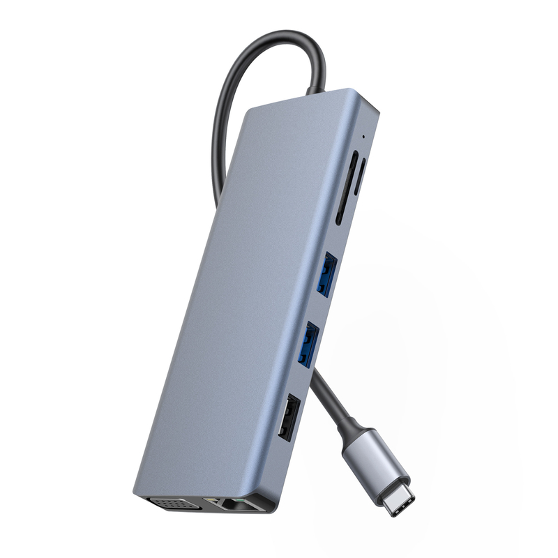 グレーコネクタ カラー USB 3.0 インテルネット RJ45 HDMI 4K 12 In 1 Usb C ハブ
