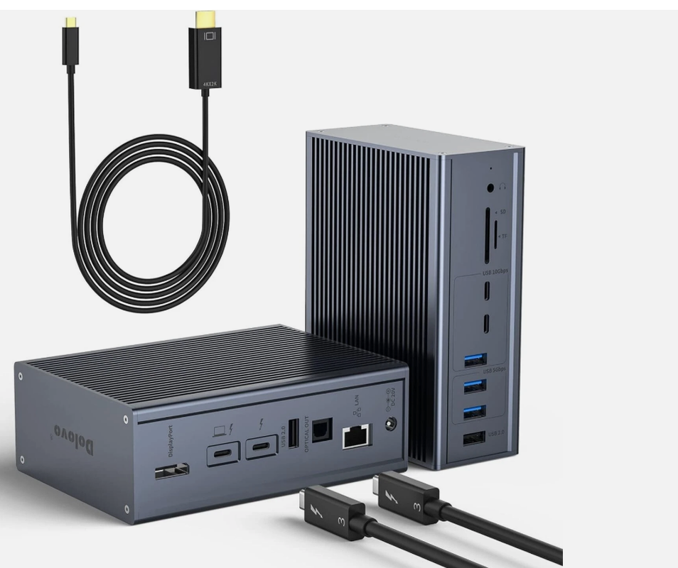 16-in-1 Thunderbolt 3 ドッキングステーション 40Gbps スピード DP1.4 出力 65W PD 充電