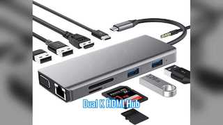 0 インチ USB C ハブ デュアル K 60Hz HDMI アダプター